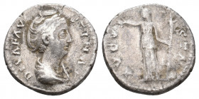 DIVA FAUSTINA I, Died 140 AD. AR, Denarius. Rome. 3.34 g. 17.90 mm.