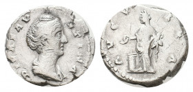 DIVA FAUSTINA I, Died 140/1 AD. AR, Denarius. Rome. 3.49 g. 17.85 mm.