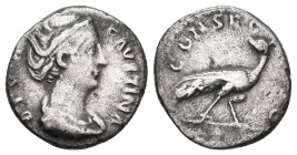 DIVA FAUSTINA I, Died 140/1 AD. AR, Denarius. Rome. 3.50 g. 17.30 mm.