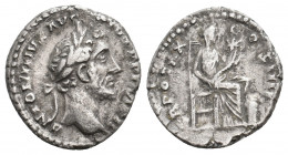 ANTONINUS PIUS, 138-161 AD. AR, Denarius. Rome. 3.54 g. 17.30 mm.