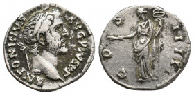 ANTONINUS PIUS, 138-161 AD. AR, Denarius. Rome. 3.54 g. 18 mm.