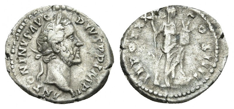 ANTONINUS PIUS, 138-161 AD. AR, Denarius. Rome. 3.53 g. 19 mm.