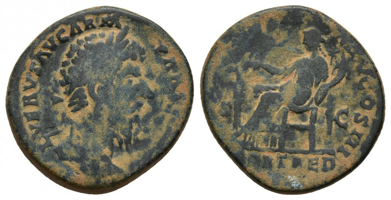 LUCIUS VERUS. 161-169 AD. AE, Sestertius. 18.17 g. 30.0 mm.