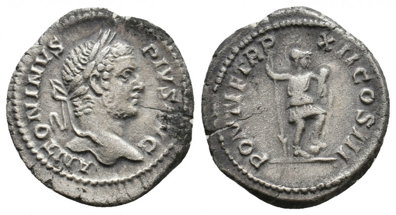 CARACALLA, 197-217 AD. AR, Denarius. Rome. 3.57 g. 20.60 mm.