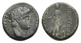 LYDIA, Apollonoshieron. Nero as Augustus, 54-68 AD. AE. 4.18 g. 16.50 mm.