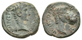 LYDIA, Sardes. Germanicus as Caesar- Drusus as Caesar. Reign of Tiberius, 14-37 AD. AE. 2.37 g. 16.35 mm.