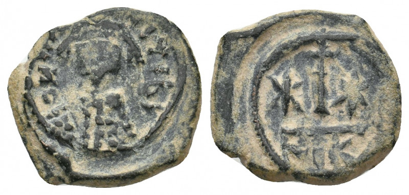 MAURICE TIBERIUS, 582-602 AD. AE, Decanummium. Nicomedia. 2.74 g. 17.10 mm.