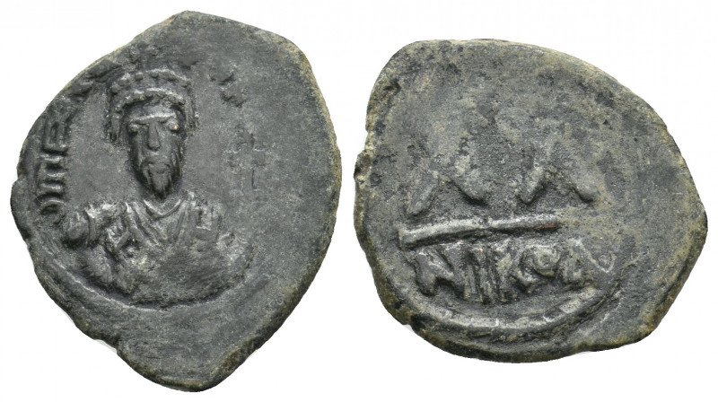 PHOCAS, 602-610 AD. AE, Half Follis. Nicomedia. 4.44 g. 24.75 mm.