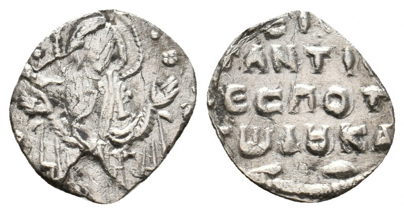 CONSTANTINE X DUCAS, 1059-1067 AD. AR 2/3 Miliaresion. Constantinople. 0.55 g. 1...