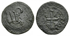 Crusaders. Antioch. TANCRED, Regent, 1101-03, 1104-12 AD. AE, Follis. Type 2. 3.57 g. 21 mm.