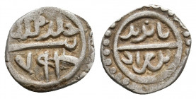 Islamic, Ottoman Empire. BAYAZID I., 1389-1402 AD /791-804 AH. AR Akçe. 0.87 g. 12.60 mm.