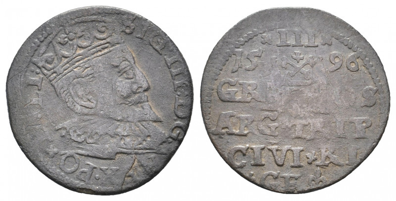 SIGISMUND III VASA, 1587-1632 AD. Riga. 2.24 g. 21.40 mm.