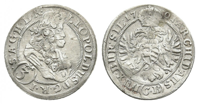 LEOPOLD I, 1658-1705 AD. 3 Kreutzer. 1.51 g. 21.1 mm.