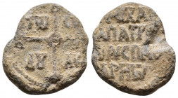 Byzantine lead seal. 10.97 g. 26.40 mm.