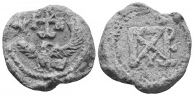 Byzantine lead seal. 15.34 g. 26.75 mm.
