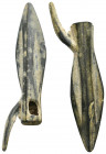 ANCIENT GRAECO-SCYTHIAN BRONZE ARROWHEAD.(CIRCA 690-220 BC).
Condition : See picture. No return
Weight : 6.51 g
Diameter : 49 mm