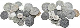 21 GREEK/ROMAN/BYZANTINE SILVER/BRONZE COIN LOT 
See Picture. No return.