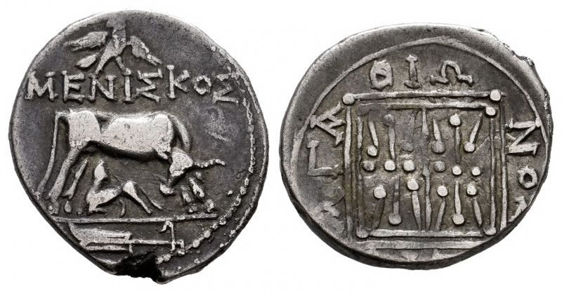 Illyria. Dyrrhachion. Drachm. 250-200 BC. Meniskos and Agathionos, magistrates. ...