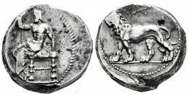 Persia. Alexandrine Empire. Tetradrachm. 328-311 BC. Babylon. (Bmc-28). Anv.: Baaltars seated left, holding short sceptre in right hand, left hand pla...