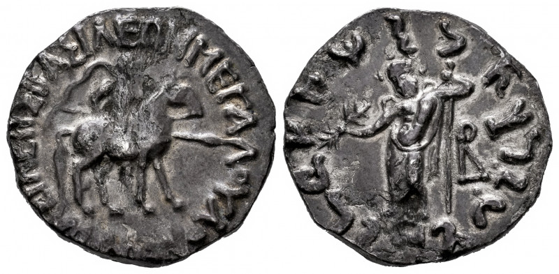 Indo-Skythians. Vonones with Spalahores. Tetradrachm. 75-65 BC. (Hgc-12, 609). (...