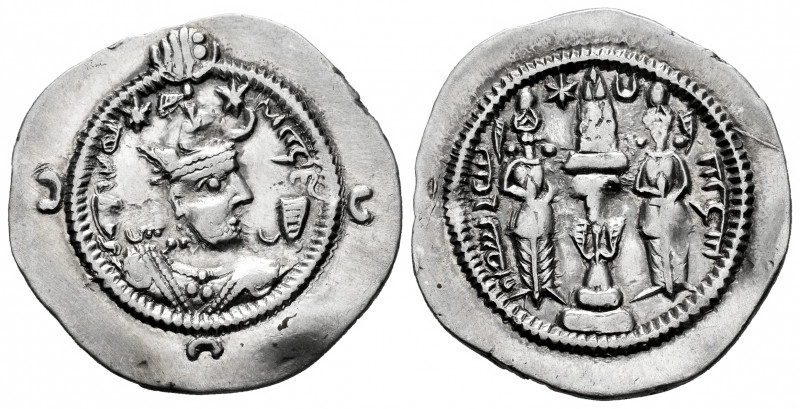 Sassanid Empire. Khusro I. Drachm. RY 21. AYLAN (Eran-asan-kard-Kavad). (Göbl-II...