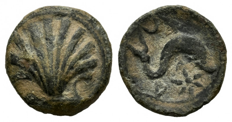 Arse-Saguntum. Quadrans. 170-20 BC. Sagunto (Valencia). (Abh-2052). Anv.: Seashe...