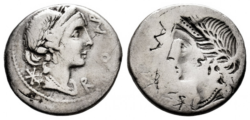 Aemilius. Man. Aemilius Lepidus. Denarius. 114-113 BC. South of Italy. (Ffc-103)...