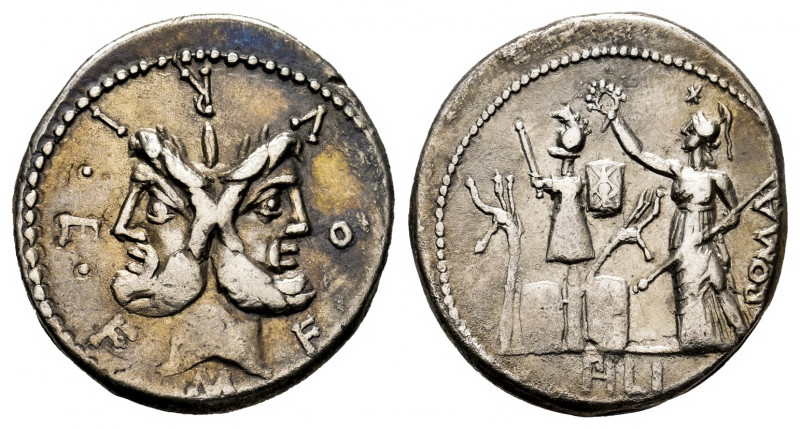Furius. M. Furius L.f. Philus. Denarius. 119 BC. Central Italy. (Ffc-730). (Craw...