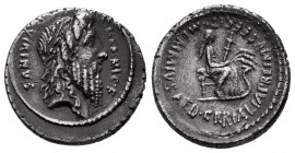 Memmius. C. Memmius C. f. Denarius. 56 BC. Rome. (Ffc-916). (Craw-427/2). (Cal-988). Anv.: C. MEMMI. C.F. before, QVIRINVS behind laureate and bearded...