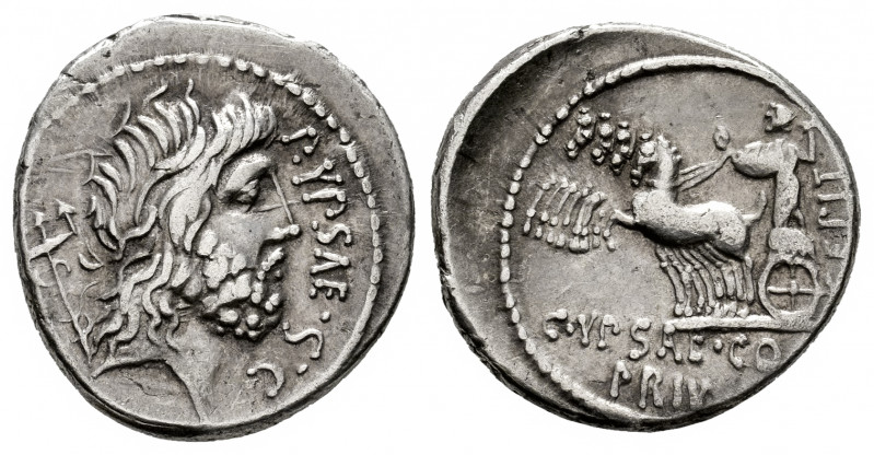 Plautius. P. Plautius Hypseus. Denarius. 60 BC. Rome. (Ffc-995). (Craw-420/ab). ...