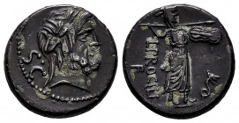 Procilius. L. Procilius f. Denarius. 80 BC. Rome. (Ffc-1083). (Craw-379/1). (Cal-1226). Anv.: Laureate head of Jupiter right, S.C. behind. Rev.: Juno ...