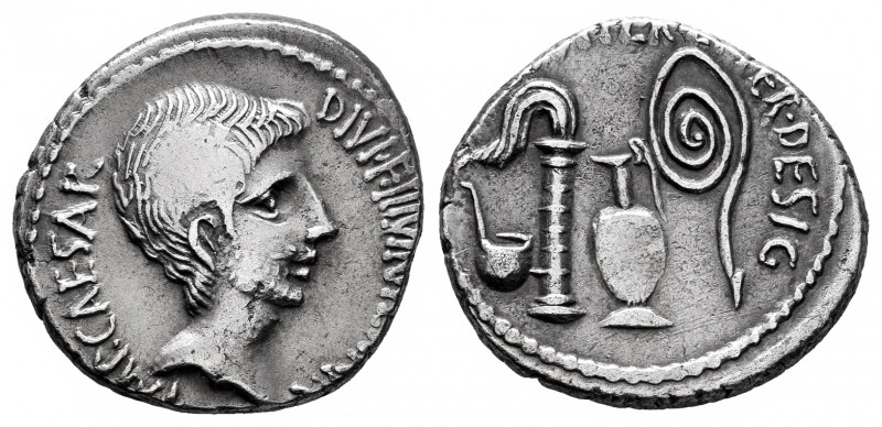 Augustus. Denarius. 37 BC. Mint moving. (Ffc-74). (Craw-538/1). (Rsc-91). Anv.: ...