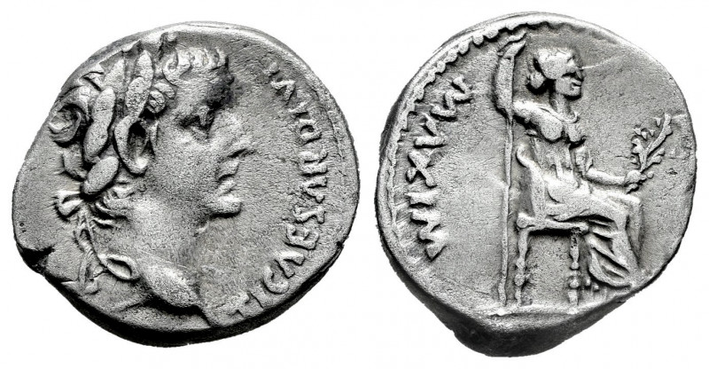 Tiberius. Denarius. 14-37 AD. Lugdunum. (Ric-30). (Bmcre-48). (Rsc-16a). Anv.: T...