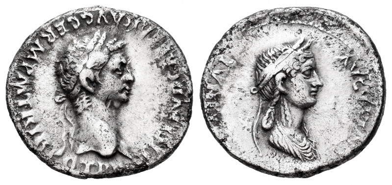 Claudius I and Agrippina II. Denarius. 50-51 AD. Rome. (Ric-I 181). (Bmcre-75). ...