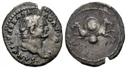 Vespasian. Denarius. 80-81 AD. Rome. (Ric-II.2 357 (Titus)). (Bmcre-129 (Titus)). (Rsc-497). Anv.: DIVVS AVGVSTVS VESPASIANVS, laureate head to right....