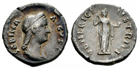 Sabina. Denarius. 136-138 AD. Rome. (Ric-II 3 2576). (Bmcre-944). (Rsc-73). Anv.: SABINA AVGVSTA, diademed and draped bust to right. Rev.: VENERI GENE...