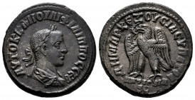 Philip II. Seleucis and Pieria. Tetradrachm. 248 AD. Antioch. (Prieur-473). (McAlee-1043). Anv.: AYTOK K M IOYΛI ΦIΛIΠΠOC CЄB, laureate, draped and cu...