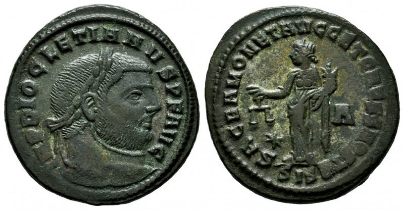 Diocletian. Follis. 300 AD. Siscia. (Ric-VI 134a). Anv.: IMP DIOCLETIANVS P F AV...