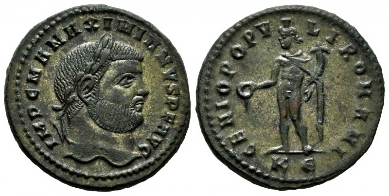 Maximianus. Follis. 295-296 AD. Cyzicus. (Ric-10b). Anv.: IMP C M A MAXIMIANVS P...
