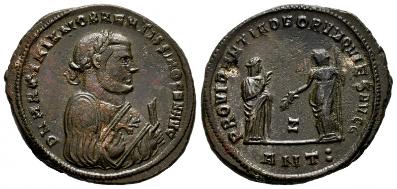 Maximianus. Follis. 306 AD. Antioch. (Ric-77b). Anv.: D N MAXIMIANO BAEATISSIMO ...