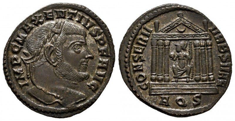 Maxentius. Follis. 307-310 AD. Aquileia. (Ric-121). Anv.: IMP C MAXENTIVS P F AV...