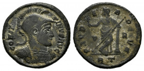 Constantinus I. Follis. 318-319 AD. Rome. (Ric-unlisted). Anv.: CONSTANTINVS AVG, helmeted and cuirassed bust right. Rev.: PAX PERPETVA Pax standing f...