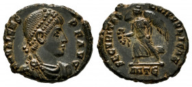 Valens. Maiorina. 364-378 AD. Antioch. (Ric-12b). Anv.: DN VALENS PF AVG. Diademed, draped and cuirassed bust right. Rev.: SECVRITAS REI PVBLICAE. Vic...