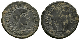 Gratian. Maiorina. 378-383 AD. Lugdunum. (Ric-28a.1). Anv.: D N GRATIANVS P F AVG, diademed, draped and cuirassed bust of Gratian right. Rev.: REPARAT...
