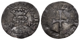 The Crown of Aragon. Alfonso IV (1327-1336). Dobler. Mallorca. (Cru C.G-2897). Ve. 1,20 g. Shields on both sides of the bust. Almost VF/F. Est...40,00...