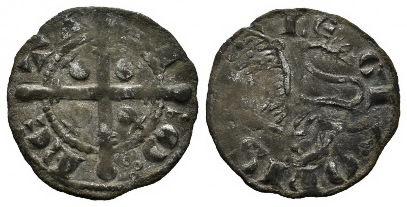 Kingdom of Castille and Leon. Fernando III (1217-1252). Dinero. Coruña. (Bautist...