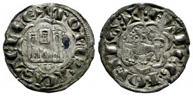 Kingdom of Castille and Leon. Alfonso X (1252-1284). Noven. Coruña. (Bautista-395). Ve. 0,75 g. Scallop below the castle. Ink spot. Choice VF. Est...4...