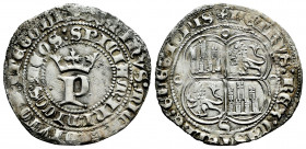 Kingdom of Castille and Leon. Pedro I (1350-1368). 1 real. Sevilla. (Bautista-528). Anv.: + DOMINUS : MICHI : ADIUTOR : ETEGO : DI / : ISPICIAM : INIM...