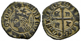 Kingdom of Castille and Leon. Enrique II (1368-1379). Cruzado. (Bautista-638). Anv.: + ENRICVS REX LEGIONIS. Rev.: + ENRICVS REX CASTELLE. Ve. Pellet ...