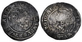 Catholic Kings (1474-1504). 1 real. Sevilla. (Cal-430). Ag. 3,21 g. Bend. Almost VF. Est...60,00. 

Spanish Description: Fernando e Isabel (1474-150...